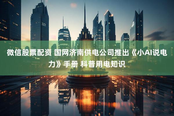 微信股票配资 国网济南供电公司推出《小AI说电力》手册 科普用电知识